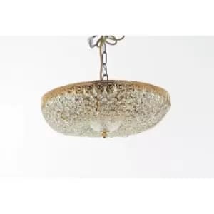 Impex Hanover Semi-flush Strass Gold Ceiling Light