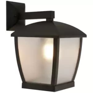 Searchlight Lighting - Searchlight Seattle Outdoor Wall Porch Light - Black With Clear Frosted Acrylic Panels