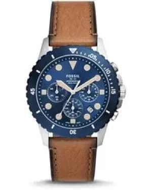 Fossil Mens Fb-01 Chronograph Tan Eco Leather Watch - Brown