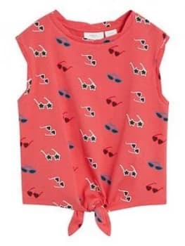 Mango Girls Sunglasses Tie Waist Tshirt - Red