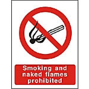 Prohibition Sign Naked Flames Plastic 40 x 30 cm