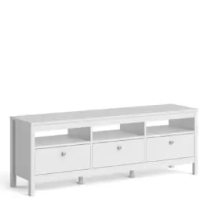 Madrid TV Unit 3 Drawers In White