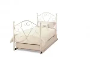 Serene Isabelle 3ft Single White Gloss Metal Bed plus Guest Bed