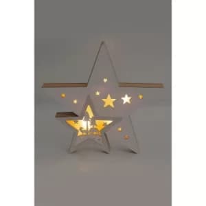 LED Wooden Christmas Star Decoration