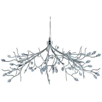Searchlight Lighting - Searchlight Wisteria - 10 Light Ceiling Pendant Flower Design Chrome with Crystals, G4 Bulb