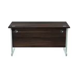 Jemini Single Rectangular Desk 1400x600x730mm Dark WalnutWhite