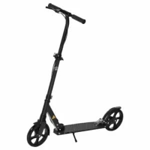 Homcom Foldable Kick Scooter W/ Adjustable Height Dual Brake System Black