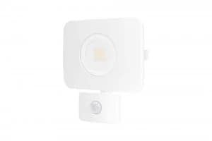 LED Floodlight 30W 3000K 2700lm PIR Sensor / Override Matt White IP64