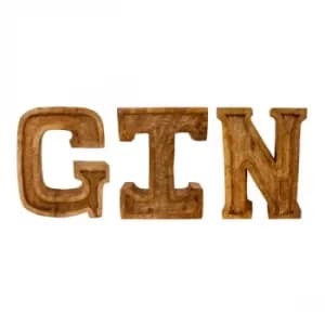 Hand Carved Wooden Embossed Letters Gin