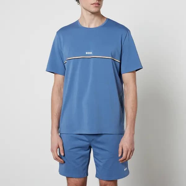 BOSS Bodywear Unique Stretch Cotton-Jersey T-Shirt - L Blue Tops male 50502864-478 L