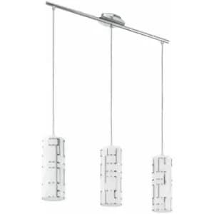 Pendant Light Colour Chrome Shade White Chrome Glass With Decor Bulb E27 3x60W