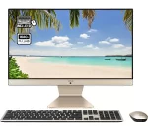 ASUS Vivo AiO V222 21.5" All-in-One PC - Intel Pentium Gold, 256GB SSD, Black & Gold, Black,Gold