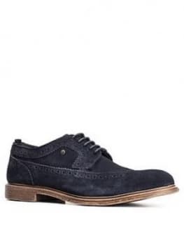 Base London Onyx Suede Brogue - Navy