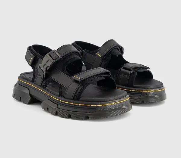 Dr Martens Black Forster Poly Webbing Sandals