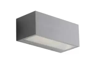 Twin Outdoor Integrated LED Up Down Wall Light, Nickel, Transparent, IP54, 4000K