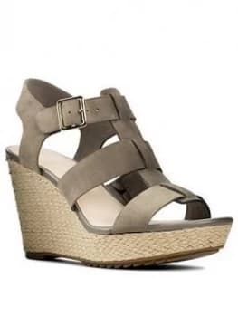 Clarks Maritsa95 Glad Leather Platform Wedge Sandal - Sage