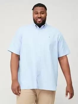 Tommy Hilfiger Big & Tall Bt-Co/Li Dobby Rf Short Sleeve Shirt, Light Blue, Size 4XL, Men