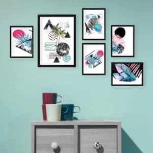SET_013 Multicolor Decorative Framed Painting (6 Pieces)
