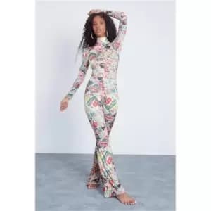 I Saw It First Multi Magazine Print Co-Ord Flares - Multi