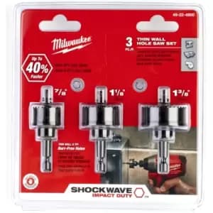 Milwaukee 3 Piece Shockwave Impact Duty Holesaw Set