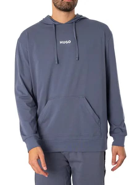 HUGO Lounge Linked Pullover Hoodie Open Blue XL