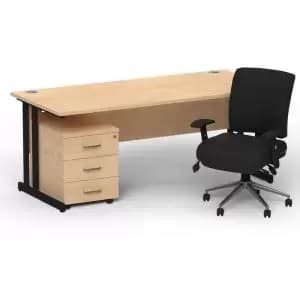 Impulse 1600800 Black Cant Desk Maple 3 Dr Mobile Ped & Chiro Med