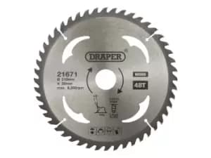 Draper SBW9 TCT Circular Saw Blade for Wood 210 x 30mm 48T