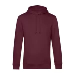 B&C Mens Organic Hooded Sweater (2XL) (Burgundy)