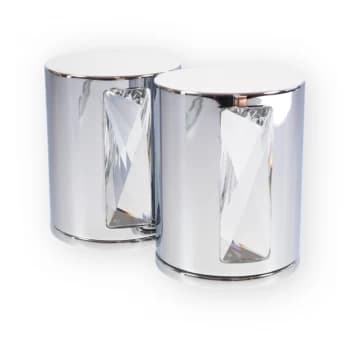 LocksOnline Oblong Crystal Cylindrical Mortice Door Knob Set with Swarovski Elements