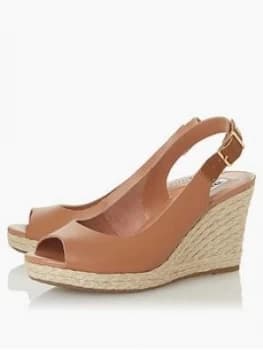 Dune London Kicks2 Wide Fit Wedge Sandal, Camel, Size 3, Women