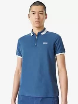 Barbour International Richmond 1/4 Zip Polo Shirt - Blue Size L, Men