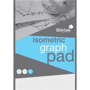 Silvine A4 Student Graph Pad 90gsm 5mm Isometric 50 Sheets