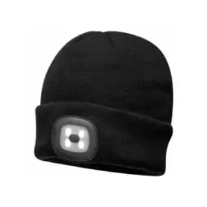 Portwest - Twin LED Beanie Head Light Hat - Black - B028BKR