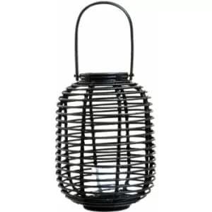 Mataram Black Rattan Candle Holder - Premier Housewares