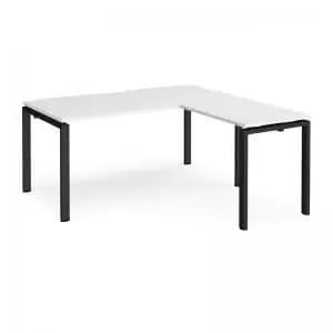 Adapt desk 1600mm x 800mm with 800mm return desk - Black frame and