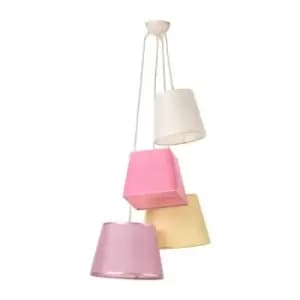 Onli Ninetta 4 Light Cluster Pendant Ceiling Light, Ivory, Pink