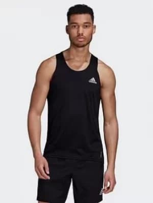 adidas Own The Run Singlet, Black, Size L, Men
