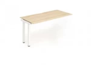 Single Ext Kit White Frame Bench Desk 1400 Maple