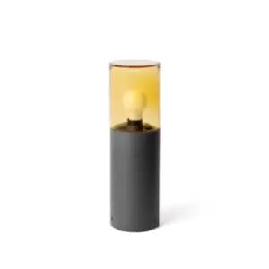 Kila Dark Grey Beacon Pedestal Lamp 40cm Amber IP65