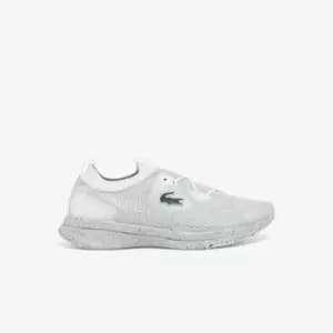 Lacoste Mens Run Spin Eco Textile Trainers Size 10 UK White & Off White