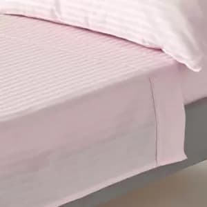 HOMESCAPES Dusky Pink Violet Egyptian Cotton Satin Stripe Flat Sheet 330 Thread Count, King - Dusky Pink Violet - Dusky Pink Violet