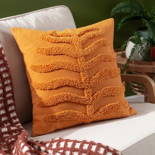 Dakota Tufted Cushion Mustard, Mustard / 45 x 45cm / Polyester Filled