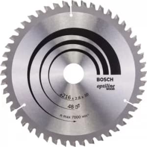Bosch Optiline Wood Cutting Mitre Saw Blade 216mm 48T 30mm