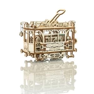 City Tram With Rails Wooden City 3D Wooden Model Kit