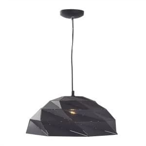 1 Light Dome Pendant Sanded Black, E27