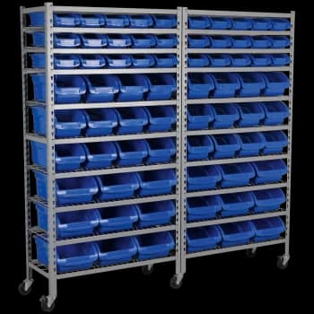 Sealey 72 Piece Mobile Bin Storage Rack