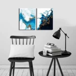 2P3040CIZC-01 Multicolor Decorative Canvas Painting (2 Pieces)