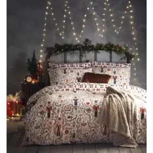 Furn Hand-drawn Nutcracker Double Duvet Cover Set (One Size) (Multicoloured) - Multicoloured