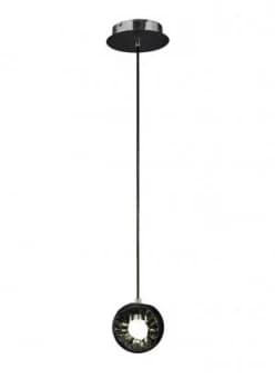 Ceramic Round Sculpture Ceiling Pendant 1 x 3W LED Chrome, Black