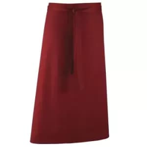 Premier Unisex Colours Bar Apron / Workwear (Long Continental Style) (One Size) (Burgundy)